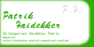patrik haidekker business card